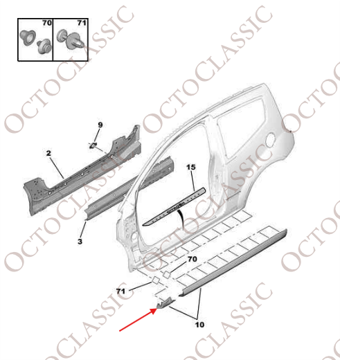 Citroen C2 VTS Side Molding Left Or RIght Primed 9648436777 / 9648436677 Citroen C2 VTS Side Molding Left Or RIght Primed 9648436777 / 9648436677