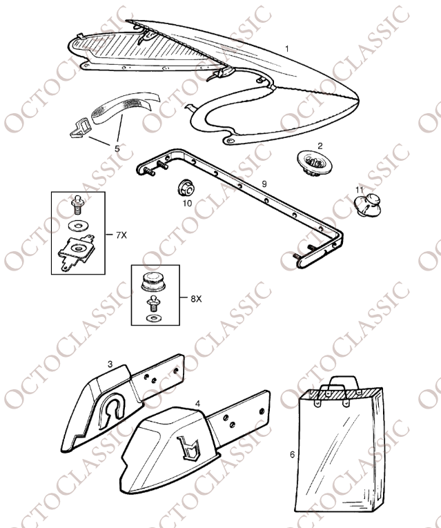 Opel / Vauxhall Astra F Convertible Torneau Cover Fixing Nut Set Of 12 Black 90511677 Opel / Vauxhall Astra F Convertible Torneau Cover Fixing Nut Set Of 12 Black 90511677