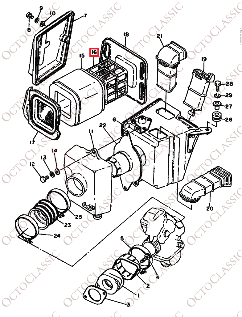 Yamaha XT500 Cage Air Filter Support Black 5831445800 Yamaha XT500 Cage Air Filter Support Black 5831445800
