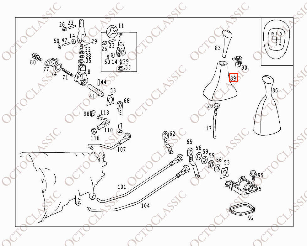 Mercedes W124 / S124 Shift Boot Bag / Gear Shift Gaiter A1242670097 Mercedes W124 / S124 Shift Boot Bag / Gear Shift Gaiter A1242670097