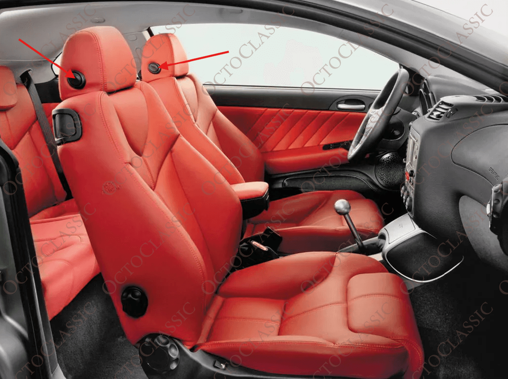 Alfa Romeo GT Kopfstützenverstellung Knopf und Rahmen Schwarz 183423400 183423500 Alfa Romeo GT Kopfstützenverstellung Knopf und Rahmen Schwarz 183423400 183423500