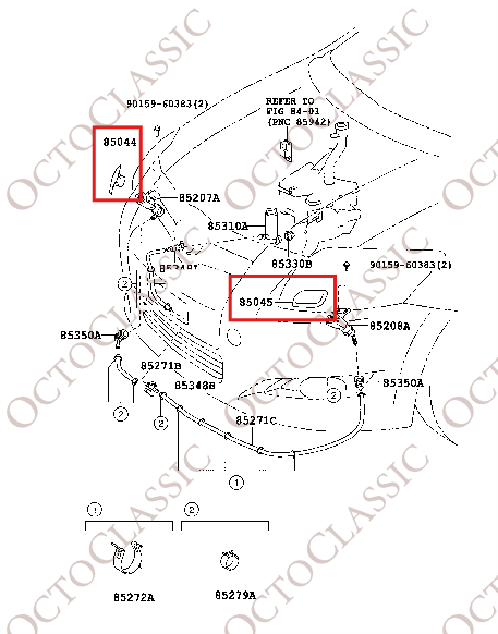 Toyota Avensis T25 Headlight Washer Cover Cap Primed Left Or Right 85045-05050 / 85044-05050 Toyota Avensis T25 Headlight Washer Cover Cap Primed Left Or Right 85045-05050 / 85044-05050