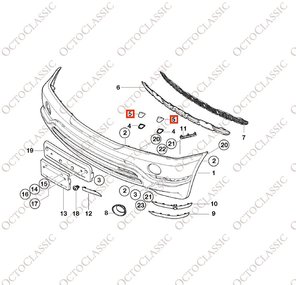 BMW X5 E53 Coperchio rondella fari sinistro o destro primerizzato 61678252745 / 61678252746 BMW X5 E53 Coperchio rondella fari sinistro o destro primerizzato 61678252745 / 61678252746