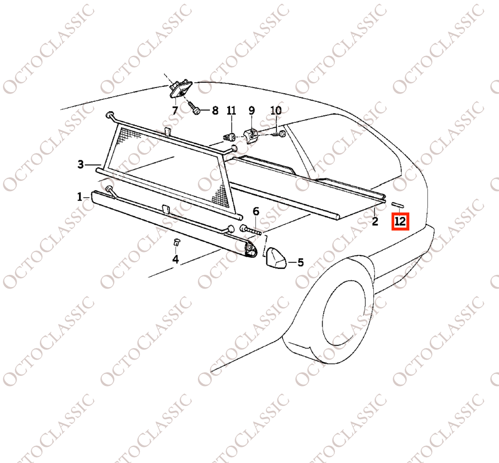 BMW E30 Touring Luggage Cover Hook Pin Set Of 2 All Colors 51478103122 BMW E30 Touring Luggage Cover Hook Pin Set Of 2 All Colors 51478103122
