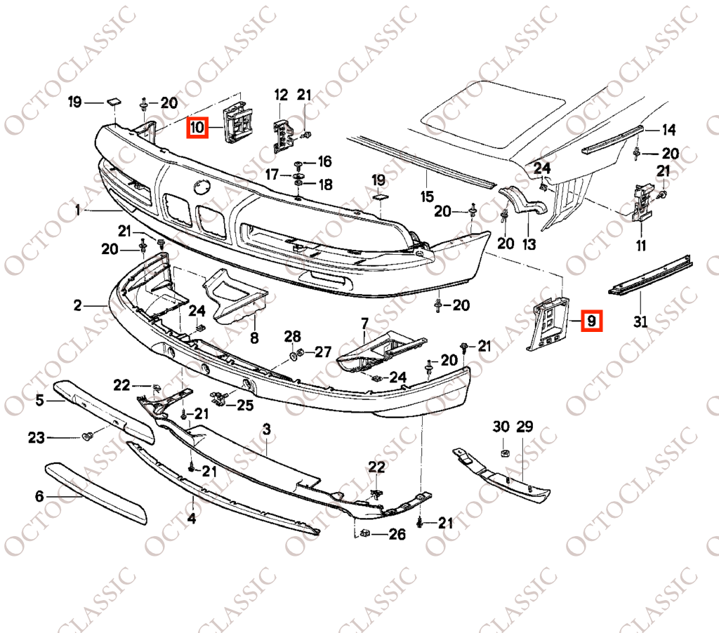 BMW E31 Front Bumper Bracket Left Or Right Black 51111940735 / 51111940736 BMW E31 Front Bumper Bracket Left Or Right Black 51111940735 / 51111940736