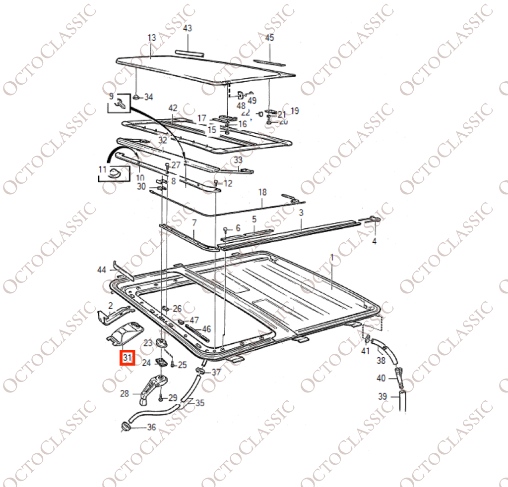 Volvo 240 Pannello di copertura del tetto apribile Tutti i colori 1360888 Volvo 240 Pannello di copertura del tetto apribile Tutti i colori 1360888