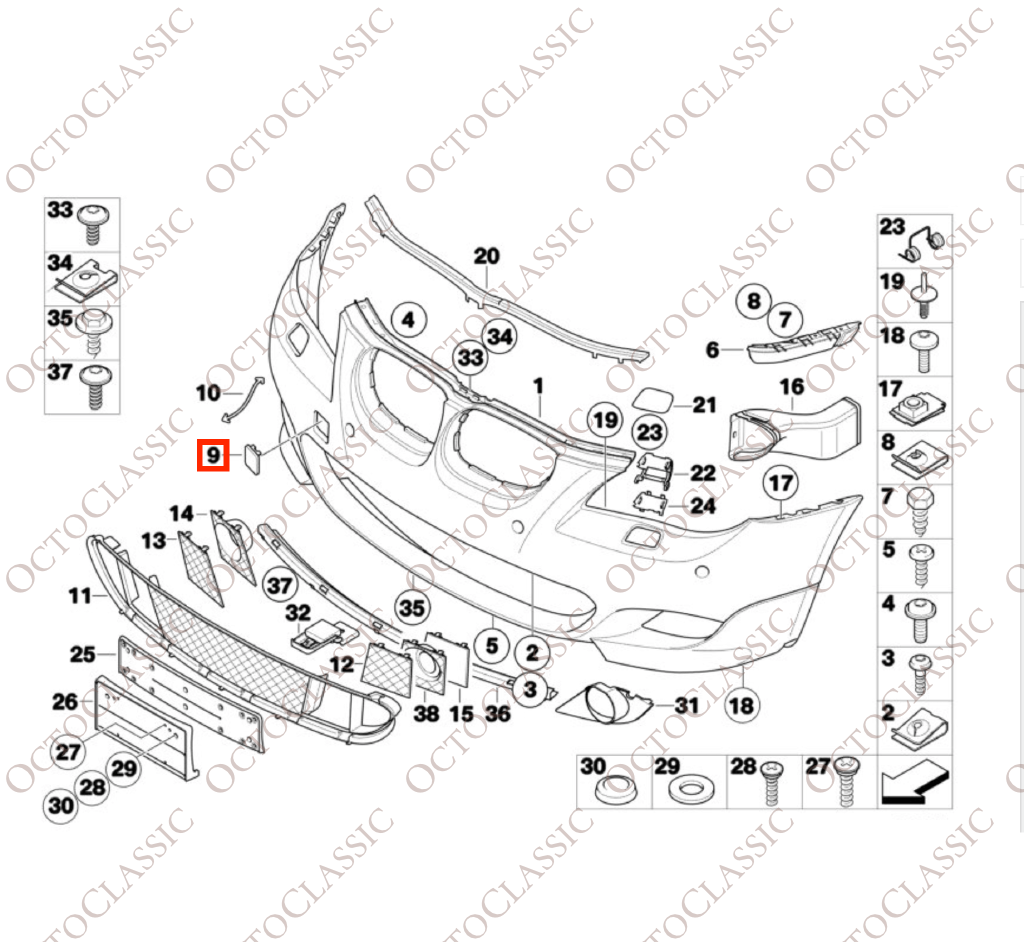 BMW E60 M-Sport Front Bumper Tow Hook Cover Cap Primed 51117896585 / 51117897210 BMW E60 M-Sport Front Bumper Tow Hook Cover Cap Primed 51117896585 / 51117897210