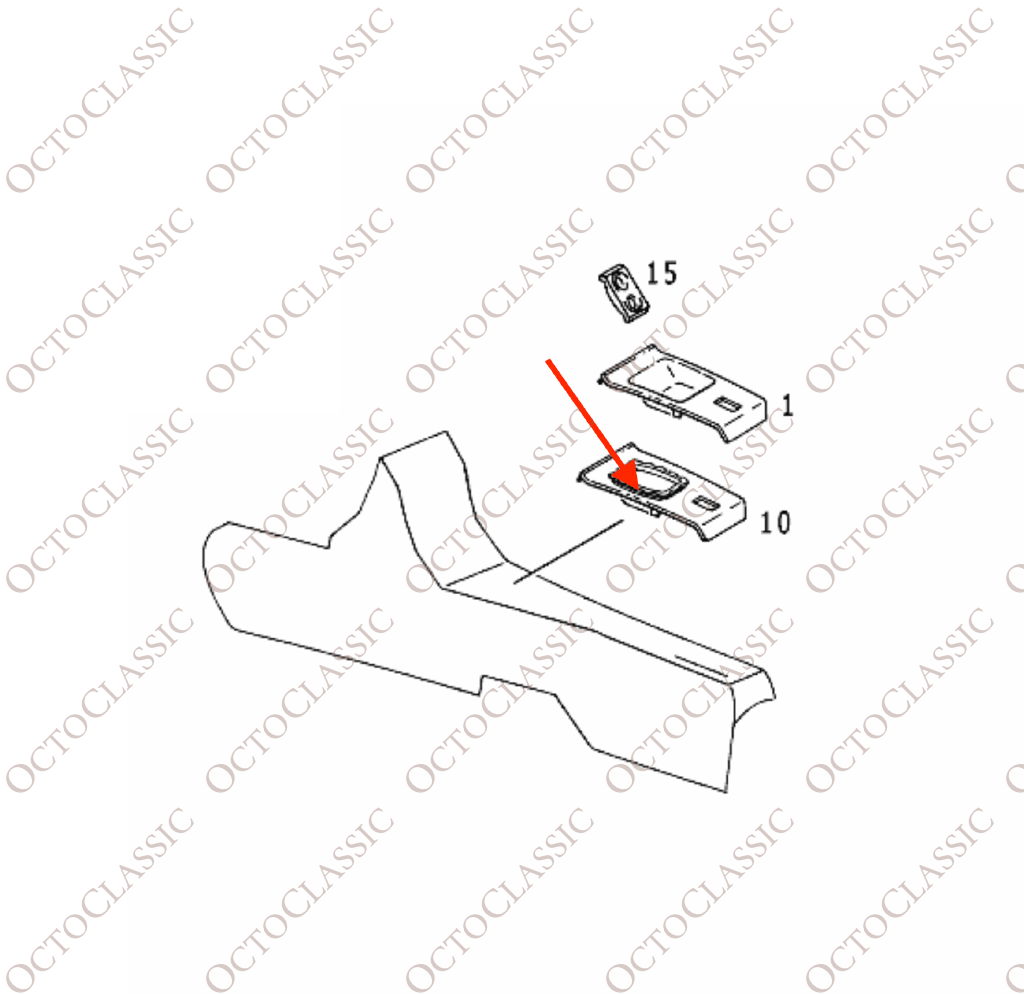 Mercedes W107 / W109 / W114 / W115 / W123 Shifter Panel Plastic Frame Black A1232670197 Mercedes W107 / W109 / W114 / W115 / W123 Shifter Panel Plastic Frame Black A1232670197
