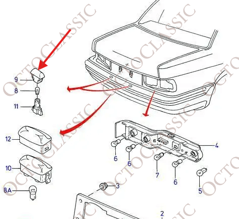 Ford Sierra Sapphire RS Cosworth Rear License Plate Light Covers Set Of 2 Black 81AG13550AA Ford Sierra Sapphire RS Cosworth Rear License Plate Light Covers Set Of 2 Black 81AG13550AA