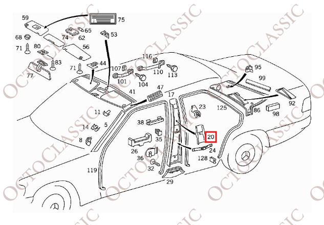 Mercedes W124 Seat Belt Regulation Cover And Button For B-Pillar Post Left Or Right A2016900930, A1246920122 / A2016901030, A1246920222 Mercedes W124 Seat Belt Regulation Cover And Button For B-Pillar Post Left Or Right A2016900930, A1246920122 / A2016901030, A1246920222