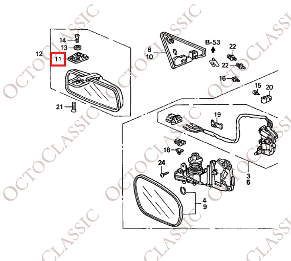 Honda Prelude Rearview Mirror Mounting Bracket Holder Black 76401-S30-003 Honda Prelude Rearview Mirror Mounting Bracket Holder Black 76401-S30-003
