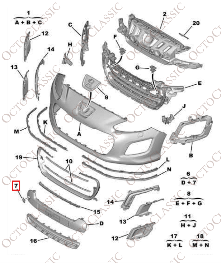 Peugeot 308 Front Bumper Cover Bumper Grille Black 9680484977 Peugeot 308 Front Bumper Cover Bumper Grille Black 9680484977