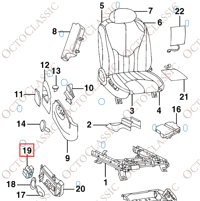 Jaguar S-Type Seat Lumbar Adjustment Switch Set Of 2 XR81411 Jaguar S-Type Seat Lumbar Adjustment Switch Set Of 2 XR81411