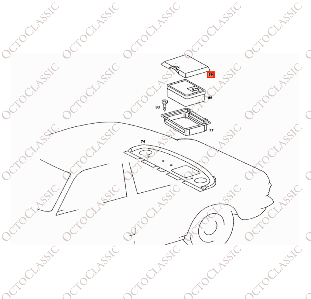 Mercedes W123 Wooden First Aid Kit Box Flap All Colors A1238650053 Mercedes W123 Wooden First Aid Kit Box Flap All Colors A1238650053
