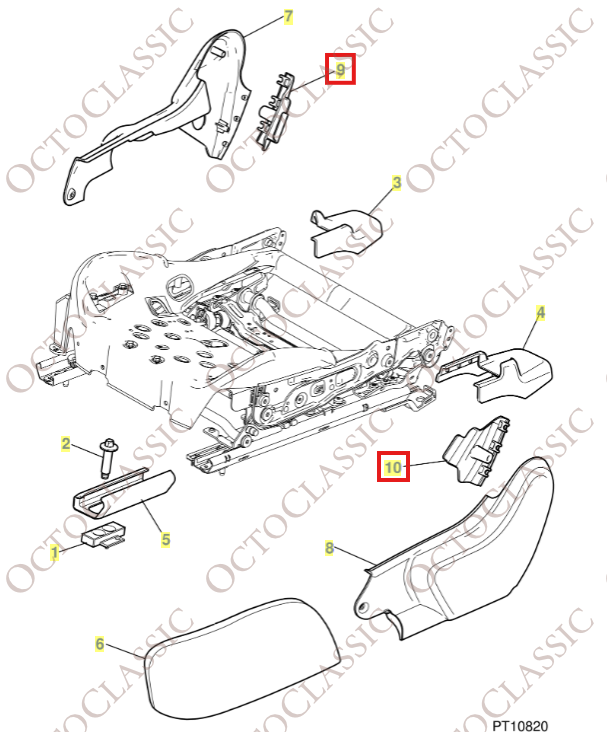 Jaguar XK X150 Convertible Left Or Right Seat Trim Cover 9W83C618A20AB / 6W83C618A20BB Jaguar XK X150 Convertible Left Or Right Seat Trim Cover 9W83C618A20AB / 6W83C618A20BB