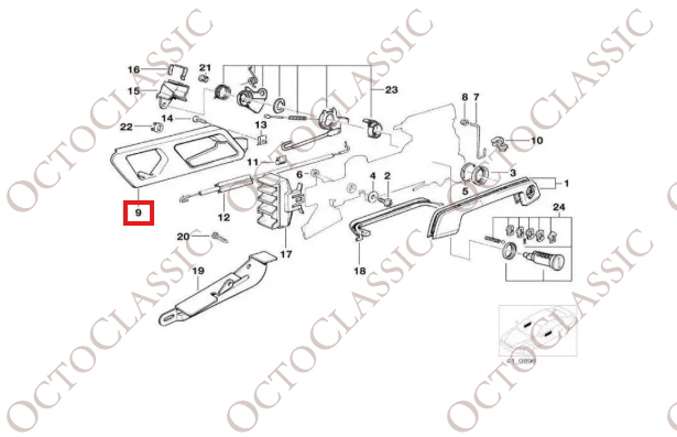 BMW E34 Maniglia porta interna anteriore destra o sinistra 51211944369 / 51211944370 BMW E34 Maniglia porta interna anteriore destra o sinistra 51211944369 / 51211944370