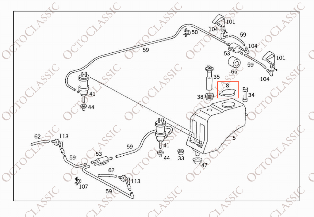 Mercedes W124 / W202 / W210 / W220 / W221 / W169 Windshield Washer Reservoir Cap A1248690272 Mercedes W124 / W202 / W210 / W220 / W221 / W169 Windshield Washer Reservoir Cap A1248690272