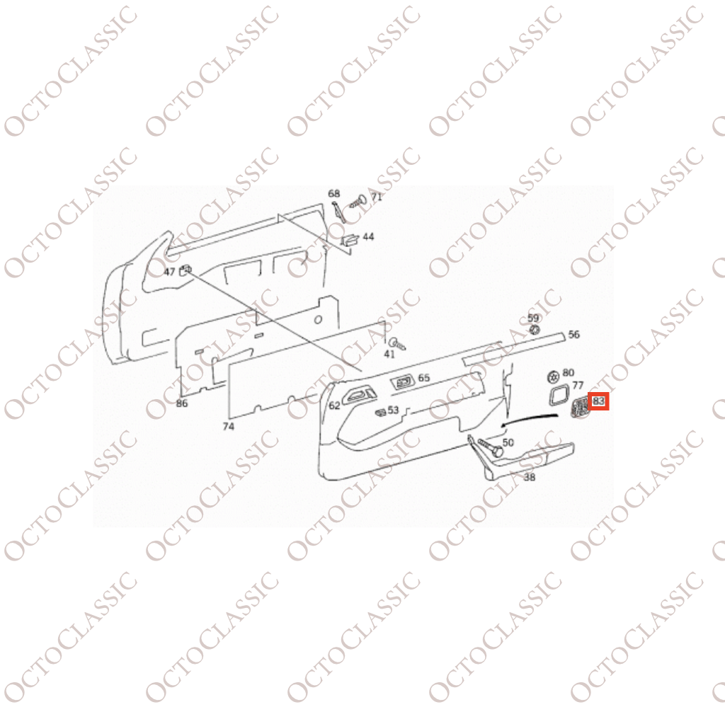 Mercedes W124 Active Bass System Türverkleidung Lautsprecherabdeckung Mercedes W124 Active Bass System Türverkleidung Lautsprecherabdeckung