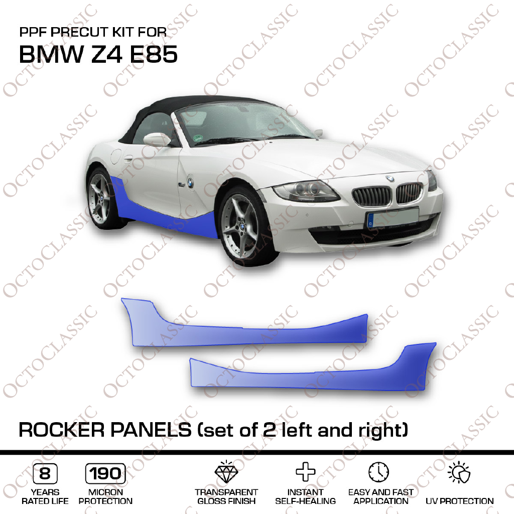 BMW Z4 E85 Rocker Panels – PPF Paint Protection Film Precut – Juego De 2 Izquierda Y Derecha