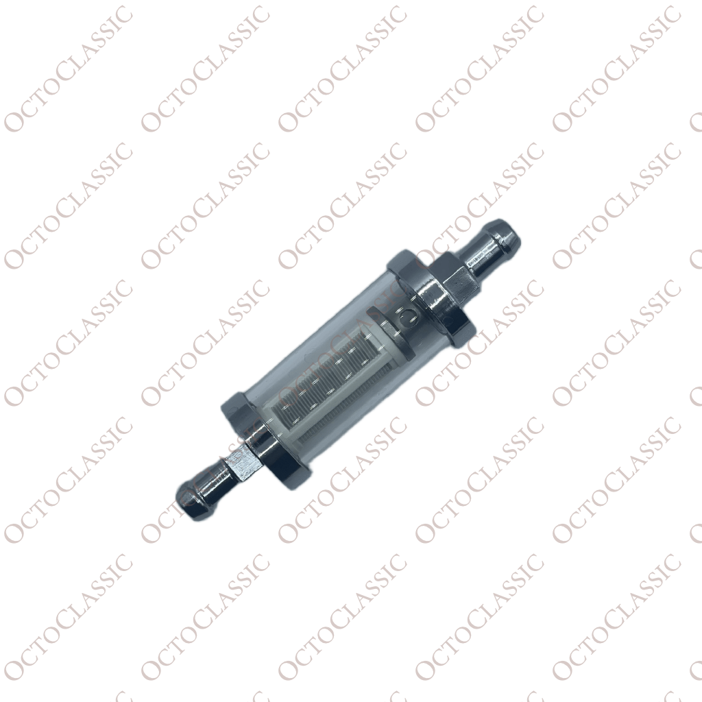 Volkswagen / BMW / Opel Chrome Plated Glass Fuel Filter with 9.4mm Ends AC133001