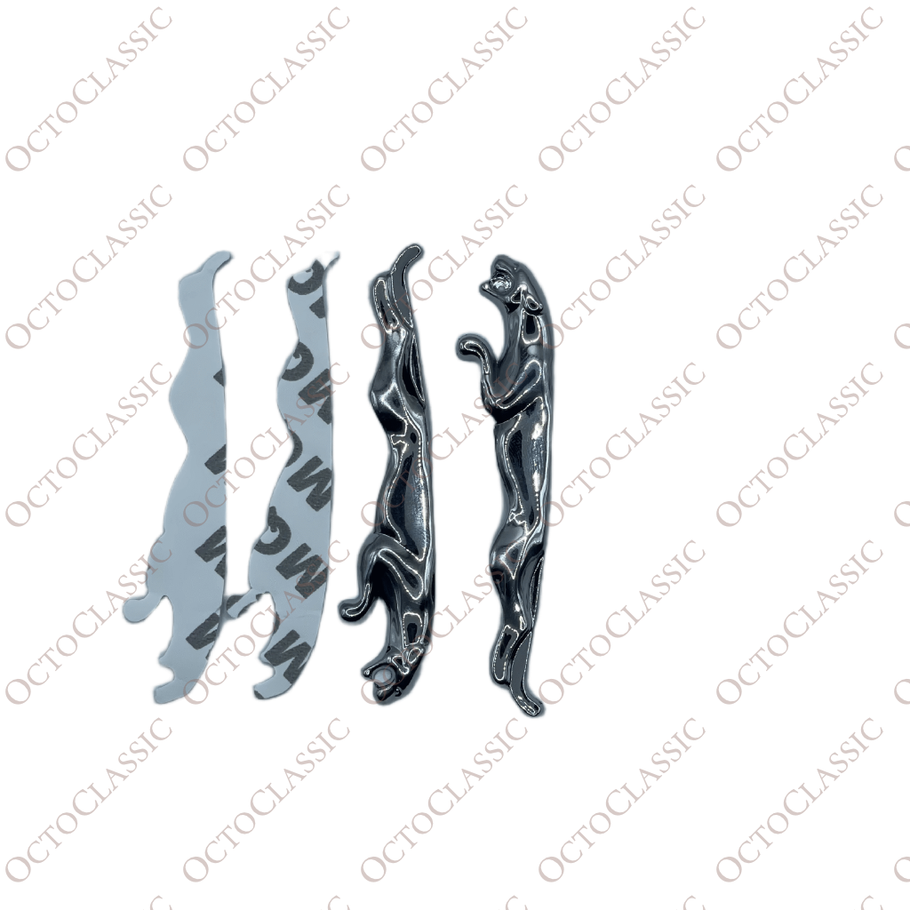 Jaguar XJ6 / XJ12 / XJS / XJ8 / XJR Front Fenders Chrome Emblem Set Of 2 Left And Right T4N23531 Jaguar XJ6 / XJ12 / XJS / XJ8 / XJR Front Fenders Chrome Emblem Set Of 2 Left And Right T4N23531