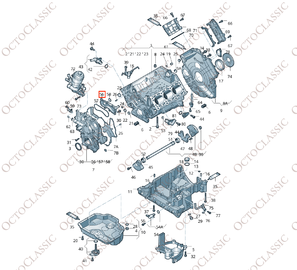 Audi / Volkswagen / Skoda / Seat Engine Front Top with Cover Gasket 059103525F Audi / Volkswagen / Skoda / Seat Engine Front Top with Cover Gasket 059103525F