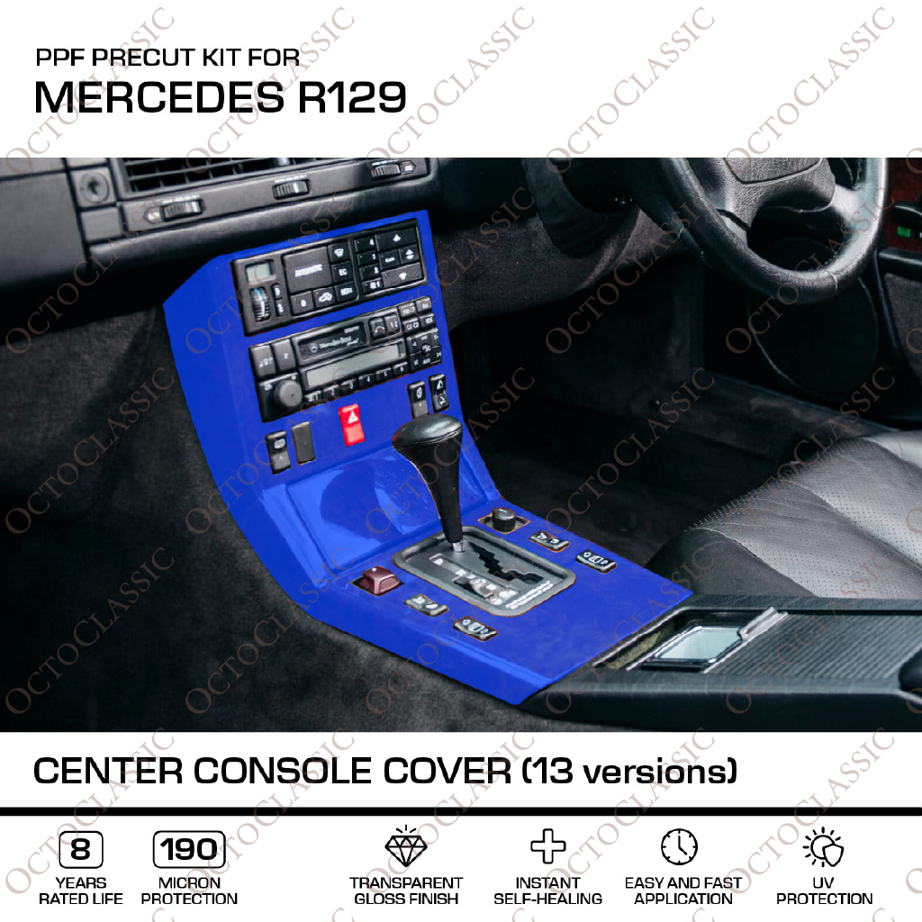 Mercedes R129 Center Console 13 Versions A1296801739 – PPF Paint Protection Film Precut – Anti-scratch Cover