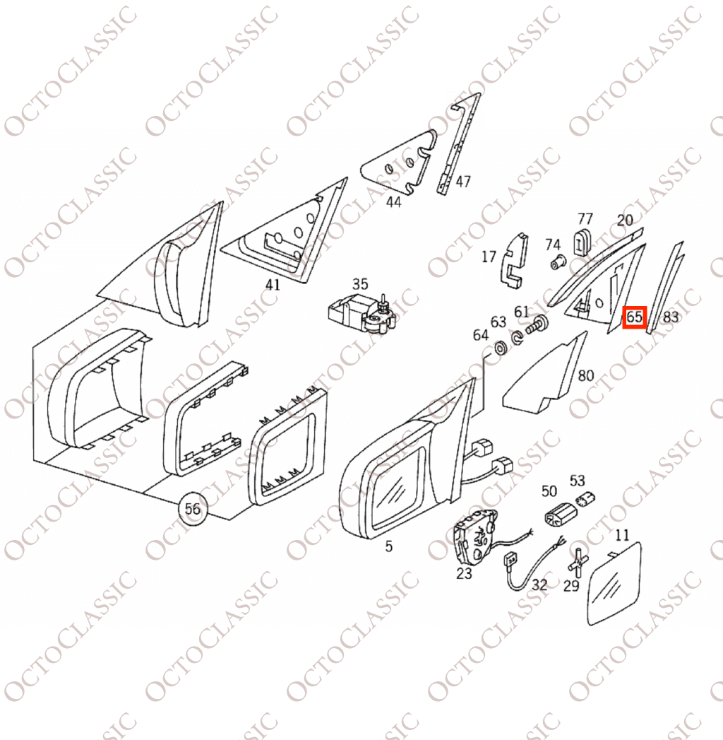 Skórzane wykończenie lusterka wewnętrznego Mercedes W140, lewe lub prawe, wszystkie kolory A1407202311 / A1407202411 Skórzane wykończenie lusterka wewnętrznego Mercedes W140, lewe lub prawe, wszystkie kolory A1407202311 / A1407202411