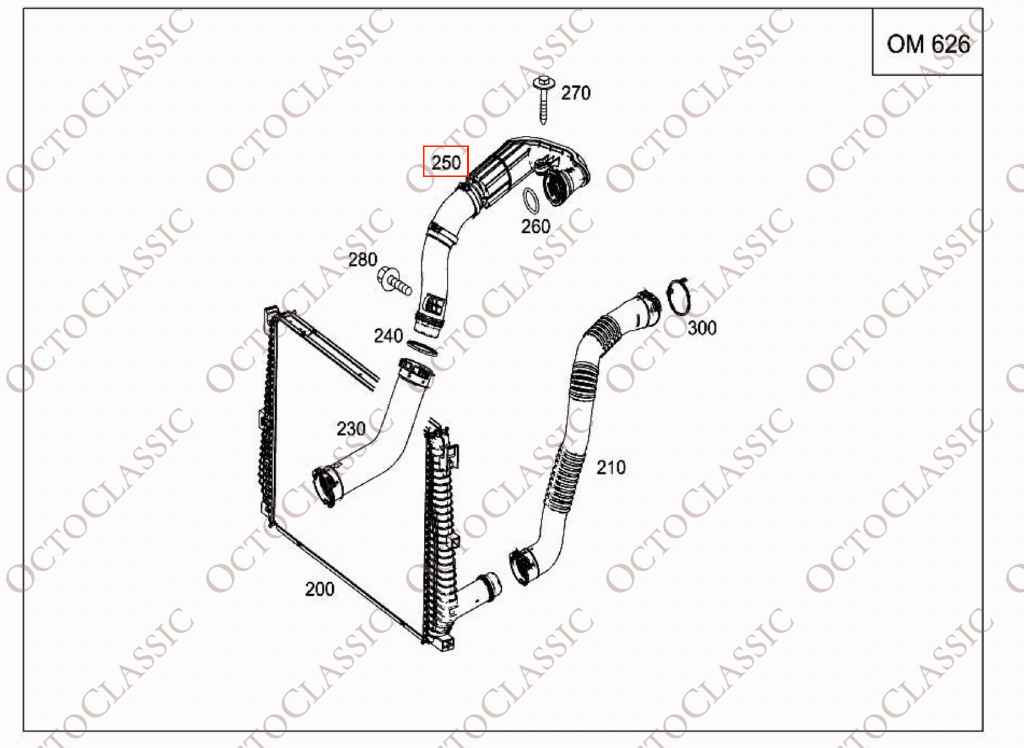Mercedes W205 Turbo Air Intake Hose / Intercooler Pipe Mercedes A6260900042 Mercedes W205 Turbo Air Intake Hose / Intercooler Pipe Mercedes A6260900042