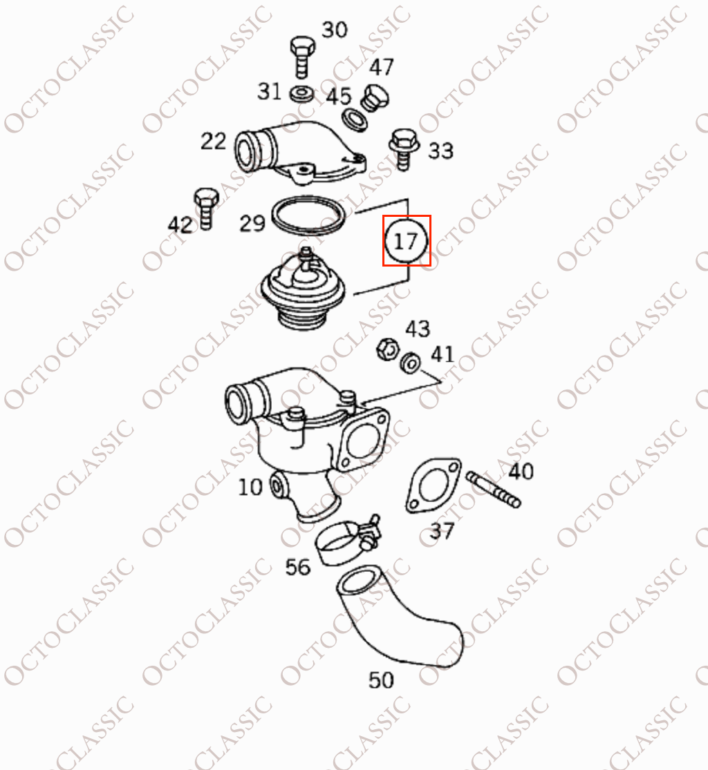 Mercedes W115 / W123 / W460 / T1 Thermostat 6162000415 / A11531713040 Mercedes W115 / W123 / W460 / T1 Thermostat 6162000415 / A11531713040