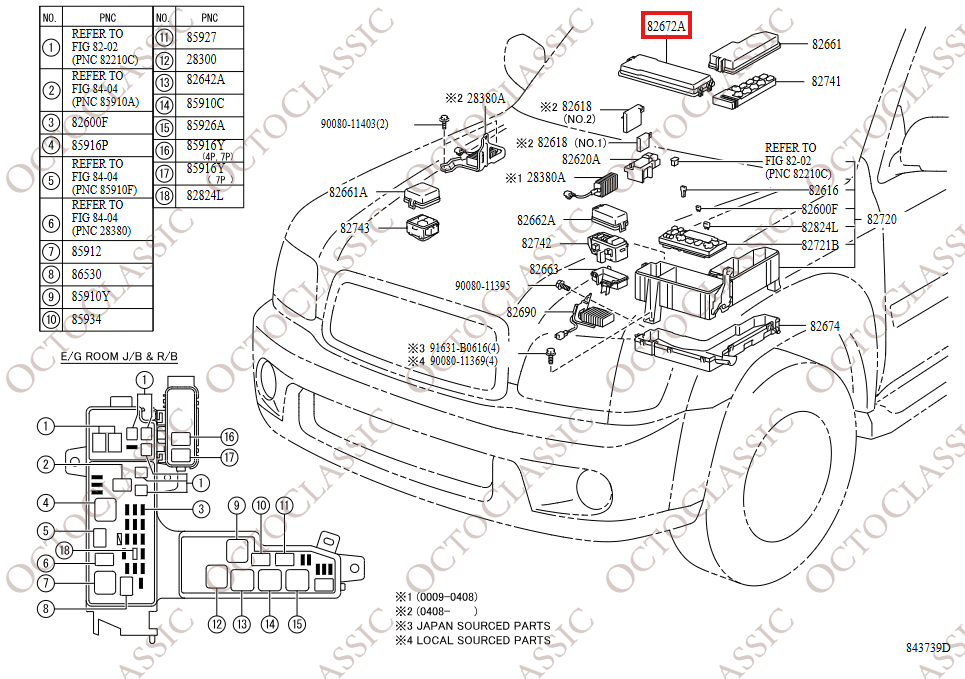 Toyota Sequoia Engine Fuse Box Black 826720C020 Toyota Sequoia Engine Fuse Box Black 826720C020