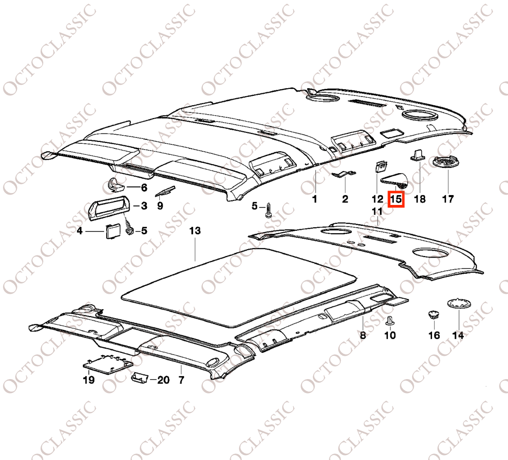 BMW E34 Touring Roof Speaker Cover Left Or Right All Colors 51448120949 / 51448120950 BMW E34 Touring Roof Speaker Cover Left Or Right All Colors 51448120949 / 51448120950