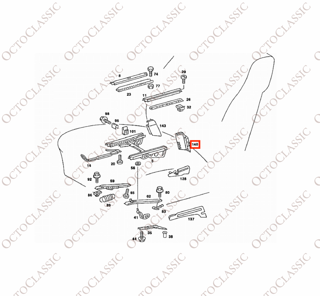 Mercedes W123 / W126 Front Seat Rail Rear Outer Cover Trim Left Or Right All Colors A1239193320 / A1239193420 Mercedes W123 / W126 Front Seat Rail Rear Outer Cover Trim Left Or Right All Colors A1239193320 / A1239193420