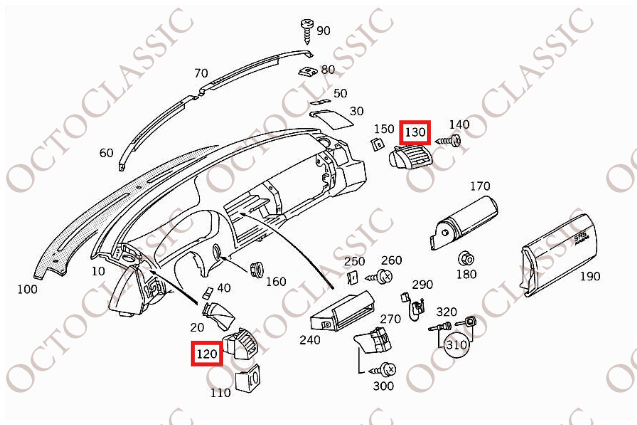 Mercedes R129 Air Vent Grill Dash Left Or Right All Colors A1298300154 / A1298300254 Mercedes R129 Air Vent Grill Dash Left Or Right All Colors A1298300154 / A1298300254