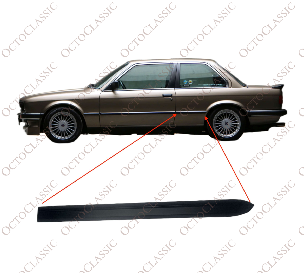 BMW E30 Coupe Black Trim Moulding For Side Panel Left Or Right 51131965105 / 51131965106