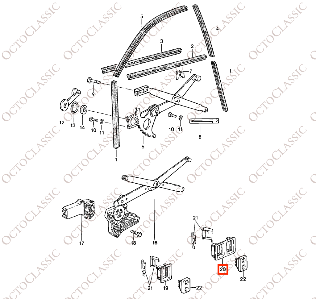 Porsche 924 / 944 Window Switch Housing Bracket All Colors 477867187 Porsche 924 / 944 Window Switch Housing Bracket All Colors 477867187