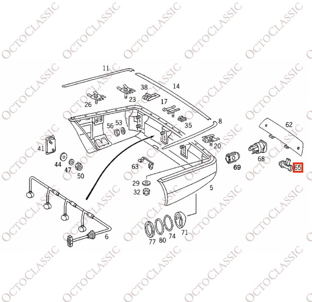 Mercedes W140 Rear Bumper Trailer Hitch Cover Trim Clip Set Primed A1408800287 Mercedes W140 Rear Bumper Trailer Hitch Cover Trim Clip Set Primed A1408800287