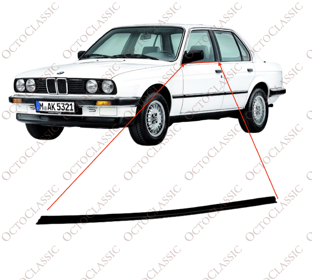 BMW E30 Sedan Door Weather Strip Outer Left Or Right 51211913057 / 51211913058