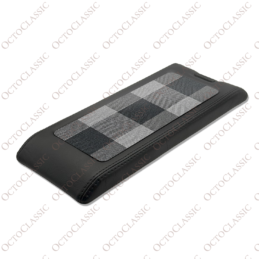 Mercedes R129 SL Center Armrest Console With Leather Frame And Textile Checkered Material