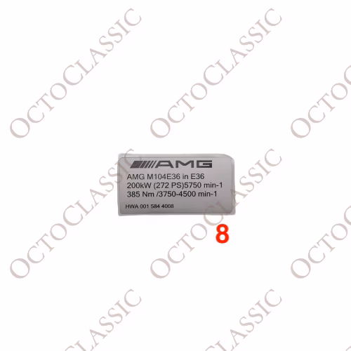 Calcomanías de designación de la versión del motor Mercedes AMG