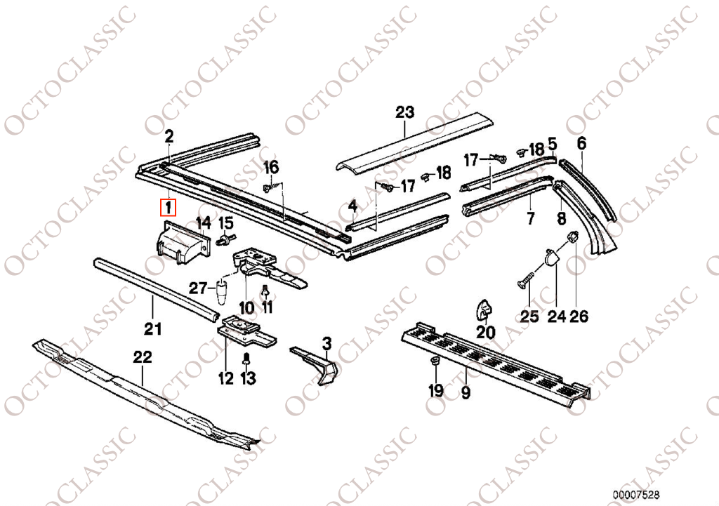 BMW E30 Convertible Top Seal 54318100908 BMW E30 Convertible Top Seal 54318100908
