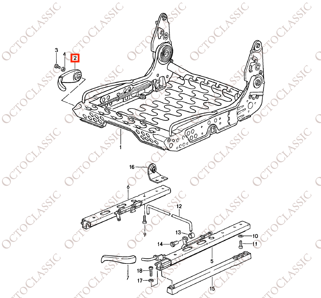 Porsche 911 930 / 928 / 924 / 944 Seat Adjustment Handle All Colors 92852107304 Porsche 911 930 / 928 / 924 / 944 Seat Adjustment Handle All Colors 92852107304