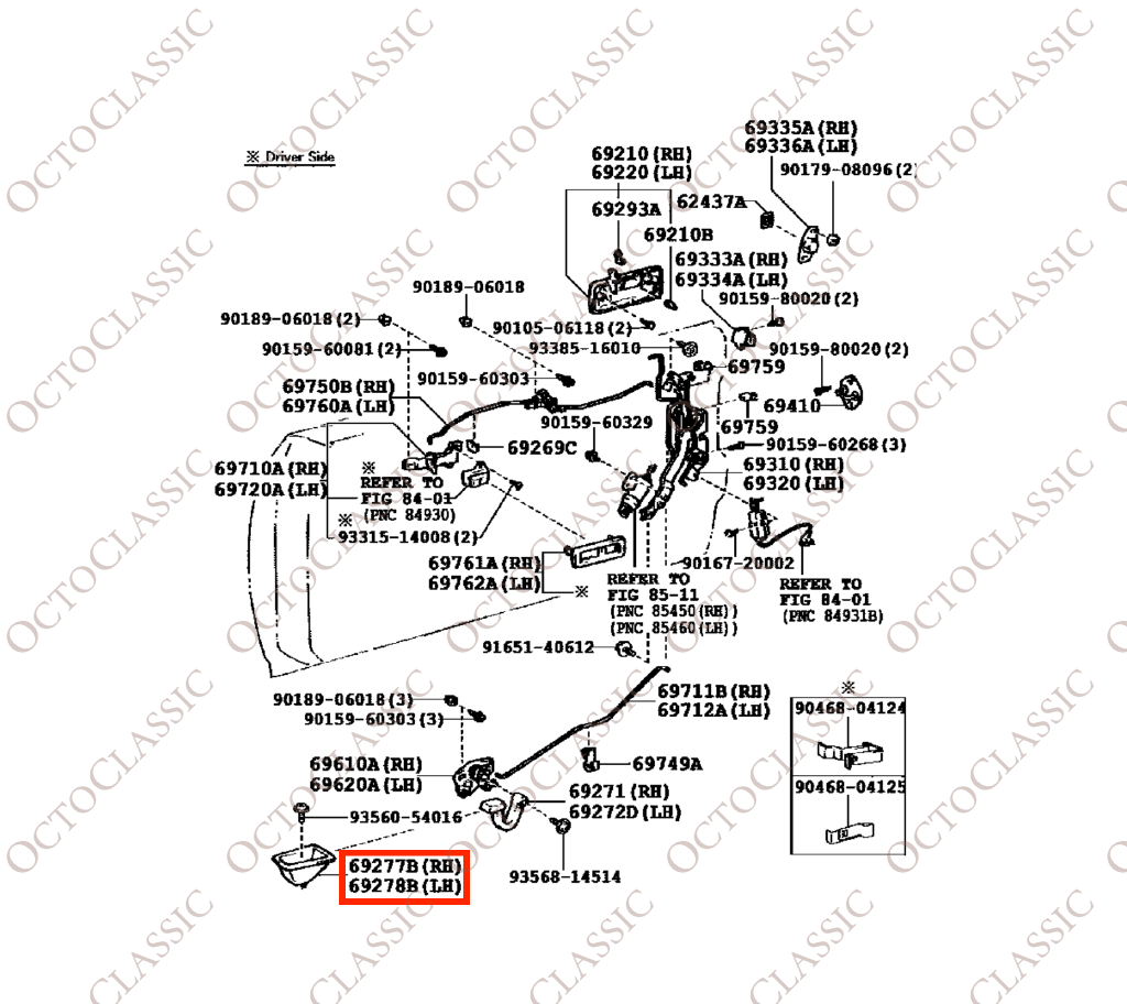 Toyota Supra A70 Inner Door Handle Housing Left Or Right All Colors 69278-14010 / 69277-14010 Toyota Supra A70 Inner Door Handle Housing Left Or Right All Colors 69278-14010 / 69277-14010