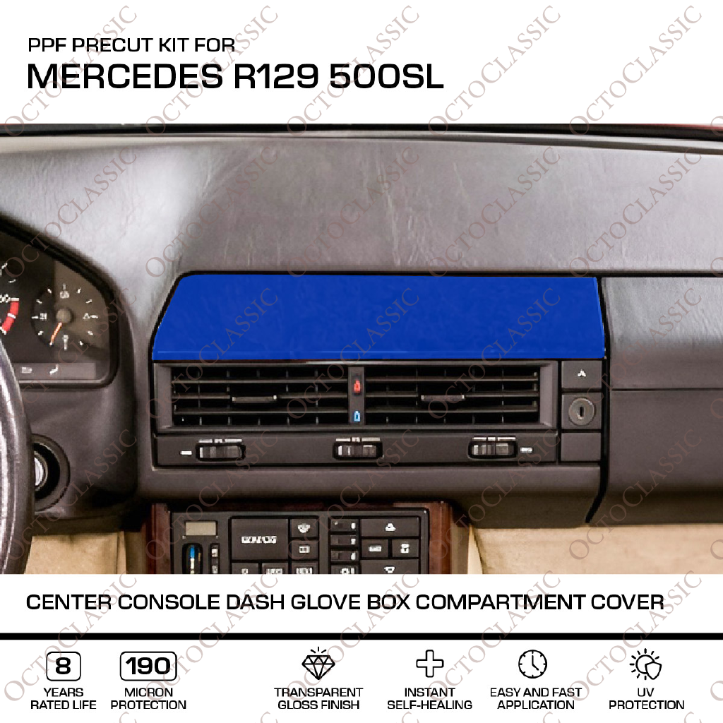 Mercedes R129 500SL Center Console Dash Glove Box Compartment Cover – PPF Paint Protection Film Precut – Anti-scratch Cover