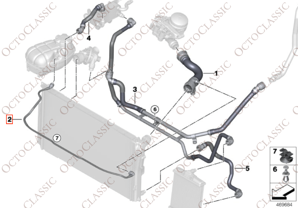 BMW F20 / F21 / F22 / F23 / F30 / F31 Tuyau de retour du liquide de refroidissement du radiateur 17128570061 / 17128507235 BMW F20 / F21 / F22 / F23 / F30 / F31 Tuyau de retour du liquide de refroidissement du radiateur 17128570061 / 17128507235
