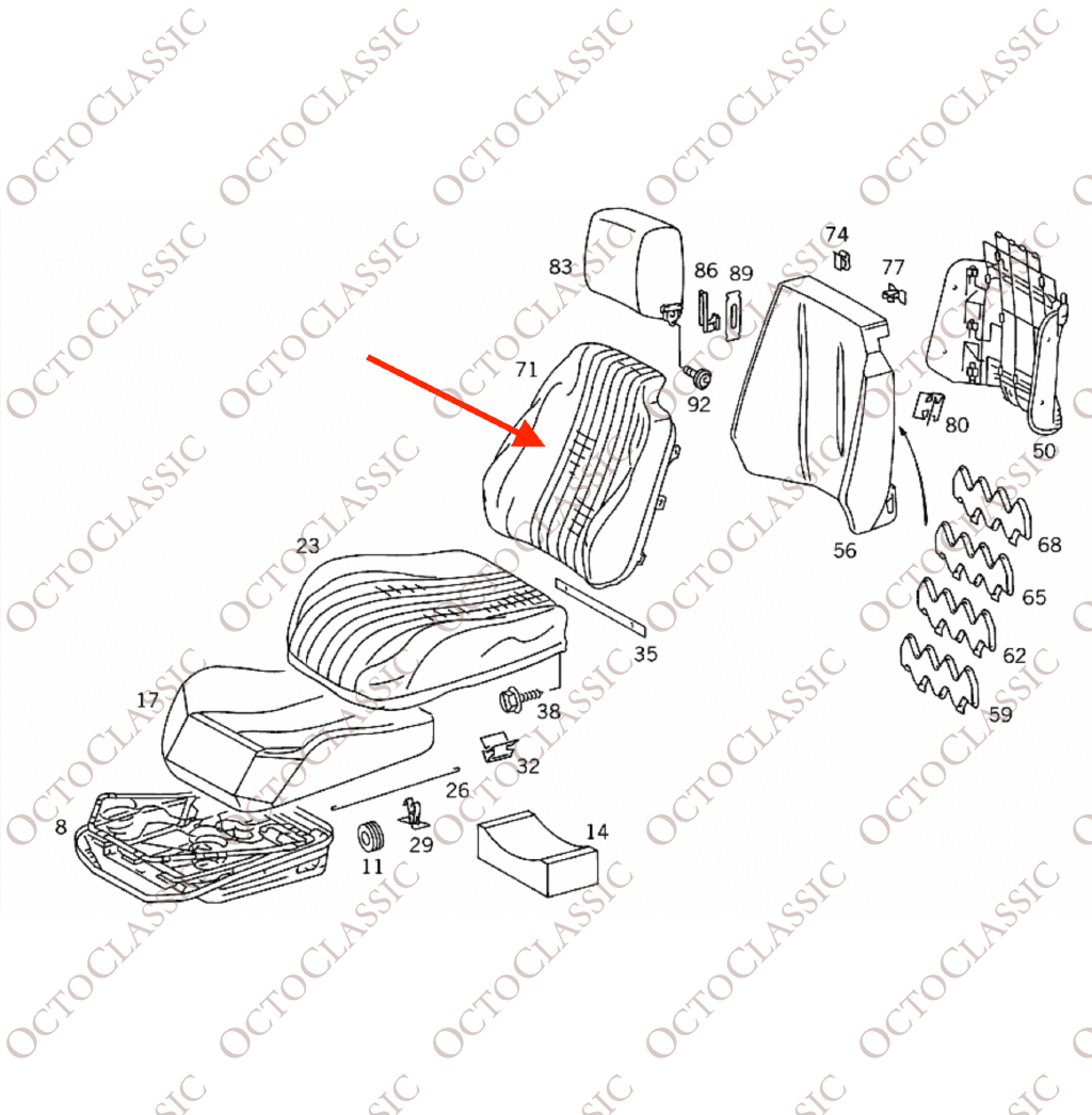Mercedes SL R129 Facelift Eco Leather Front Seat Backrest Cover Left Or Right All Colors Mercedes SL R129 Facelift Eco Leather Front Seat Backrest Cover Left Or Right All Colors