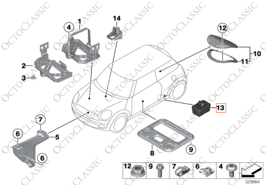 BMW E63 / E64 / E65 / E66 / E67 Mini R50 Lifting Jack Pad Set Of 4 5171703976 BMW E63 / E64 / E65 / E66 / E67 Mini R50 Lifting Jack Pad Set Of 4 5171703976