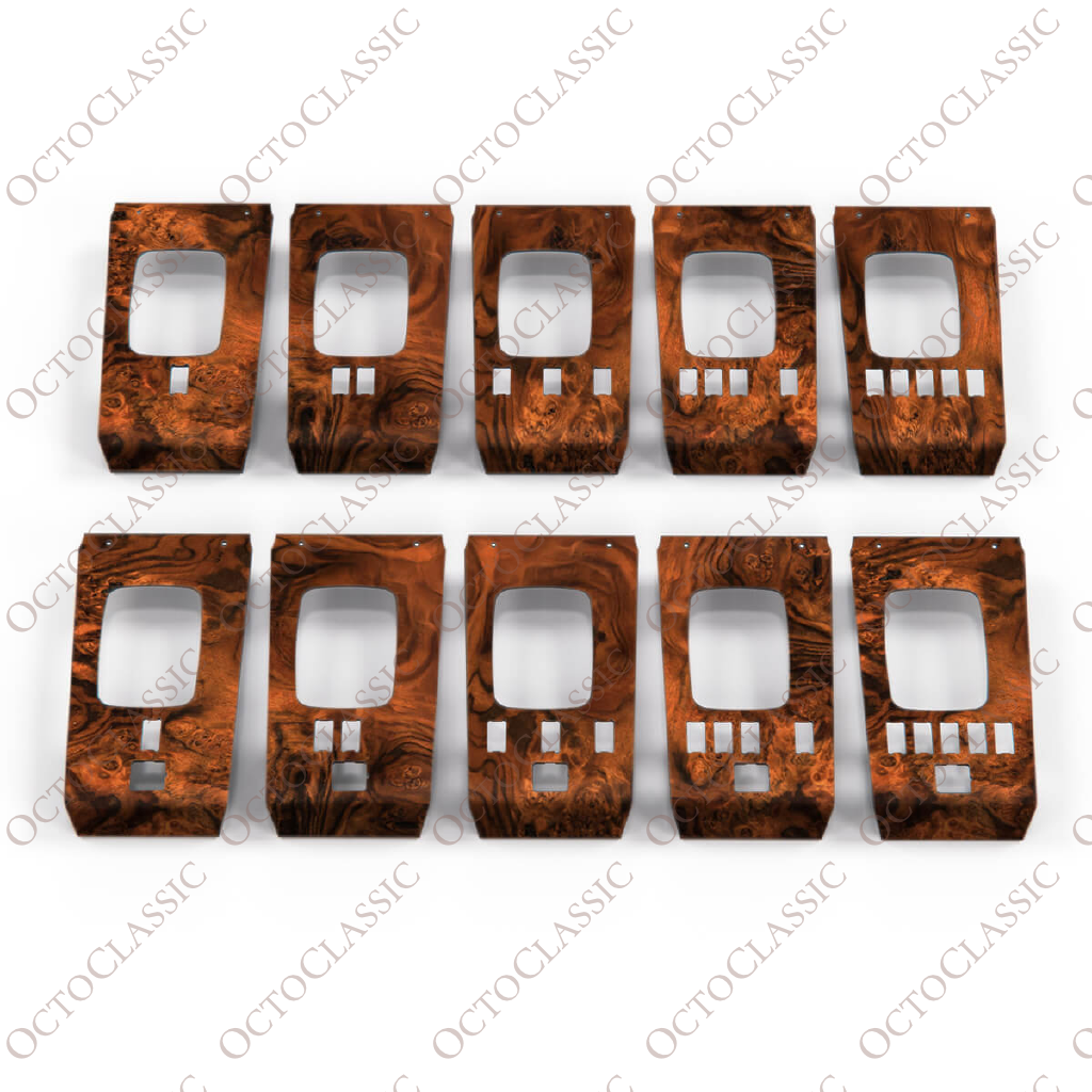 Mercedes W107 Wooden Center Console Manual Shifter Trim Zebrano / Walnut A1076801008