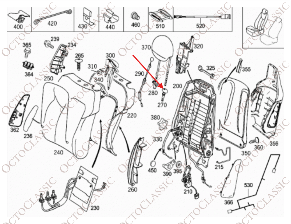 Mercedes W203 / W209 Headrest Guide Cover Set Of 2 All Colors A2039700841 Mercedes W203 / W209 Headrest Guide Cover Set Of 2 All Colors A2039700841