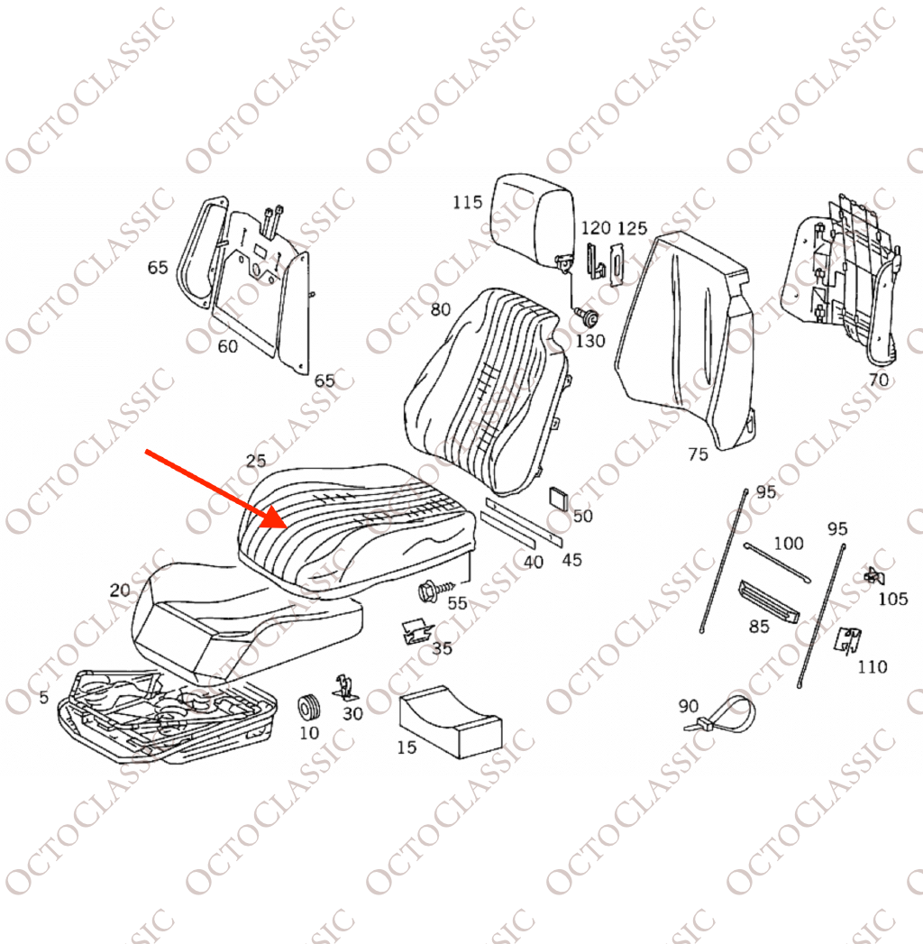 Mercedes SL R129 Prelift Leather Front Seat Seat Cover Left Or Right All Colors A1299103046 Mercedes SL R129 Prelift Leather Front Seat Seat Cover Left Or Right All Colors A1299103046